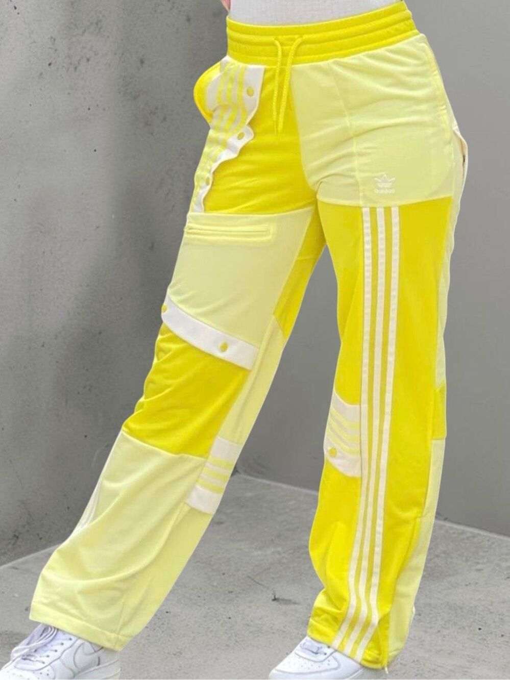 Adidas x Daniëlle Cathari Wide Leg Deconstructed Patchwork Track Pants Yellow 3X - Picture 9 of 16